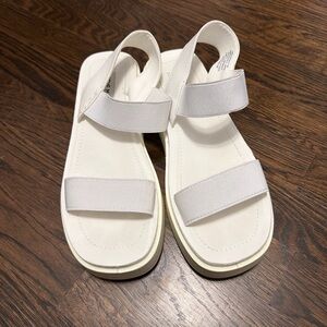White Steve Madden platform sandals